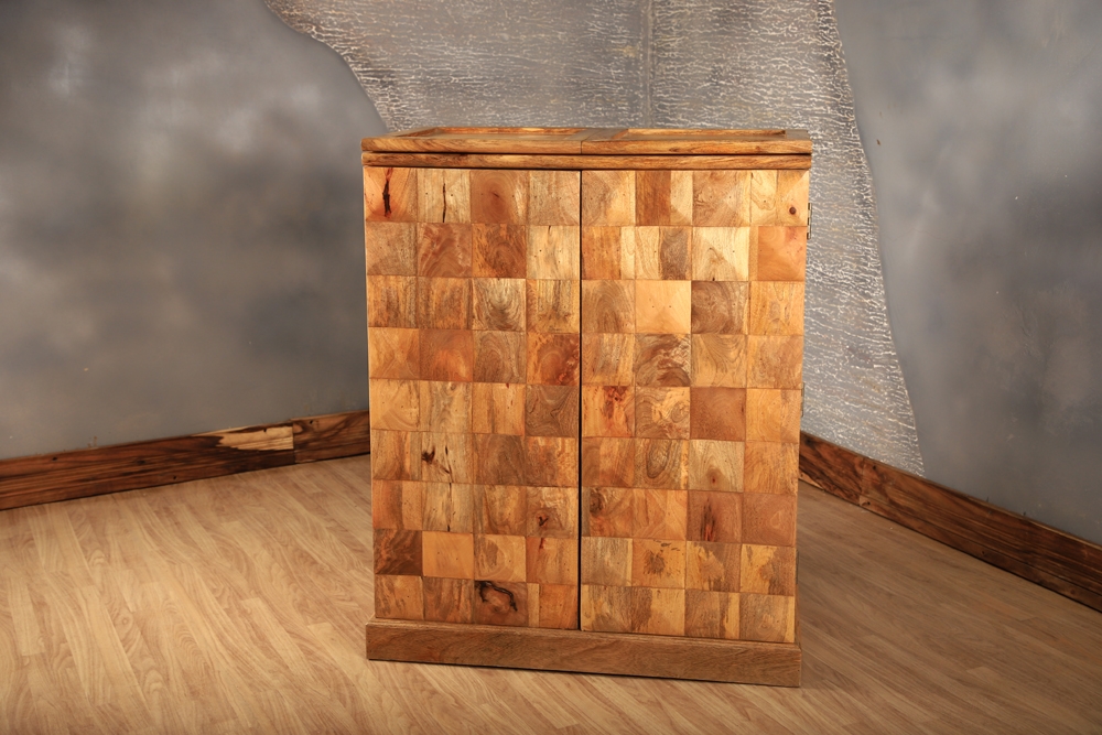 Rustic Wooden Bar Cabinet