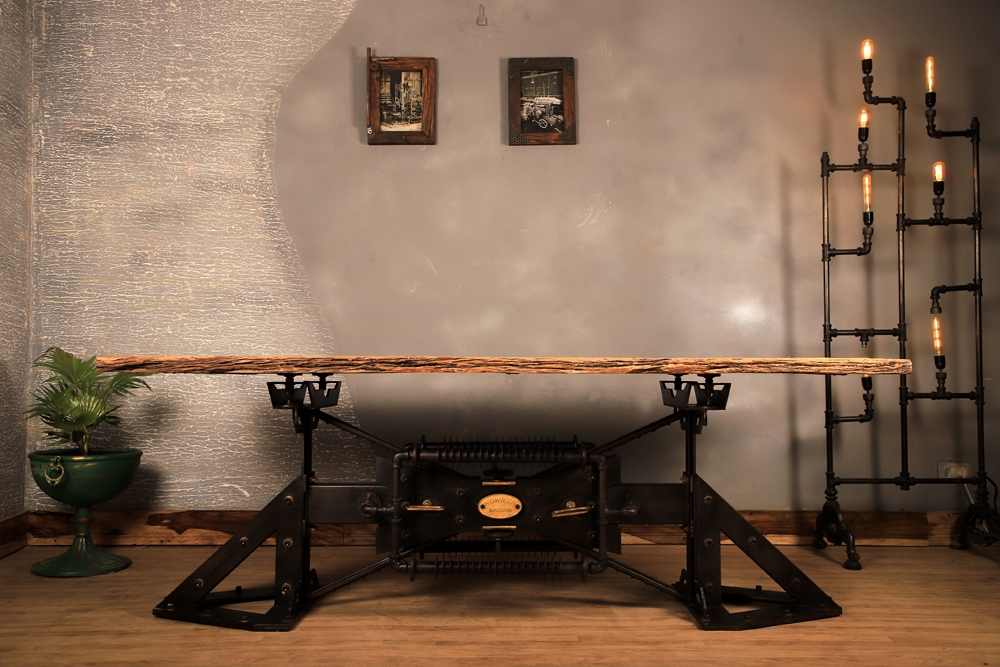 Rustic Live Edge Industrial Dining Table