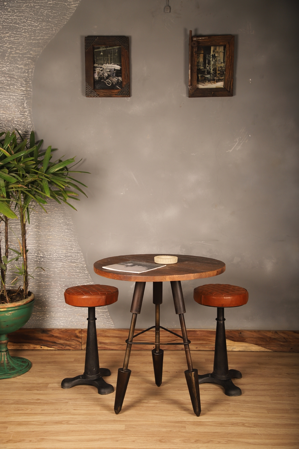 Industrial Tripod Side Table
