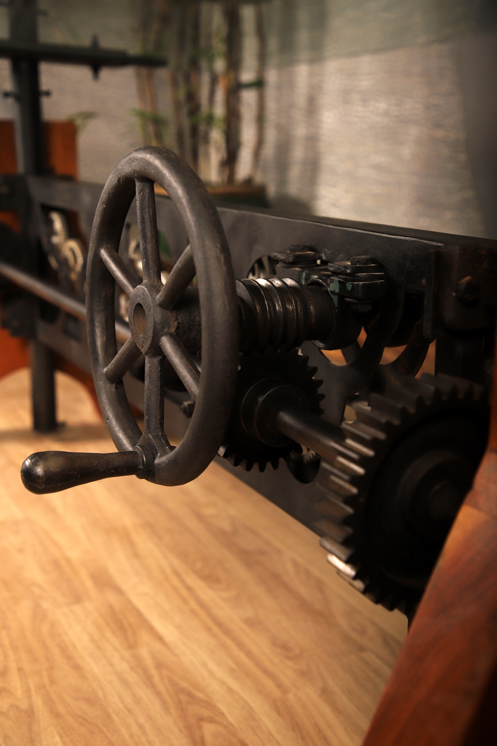 Industrial Gear Glass Coffee Table