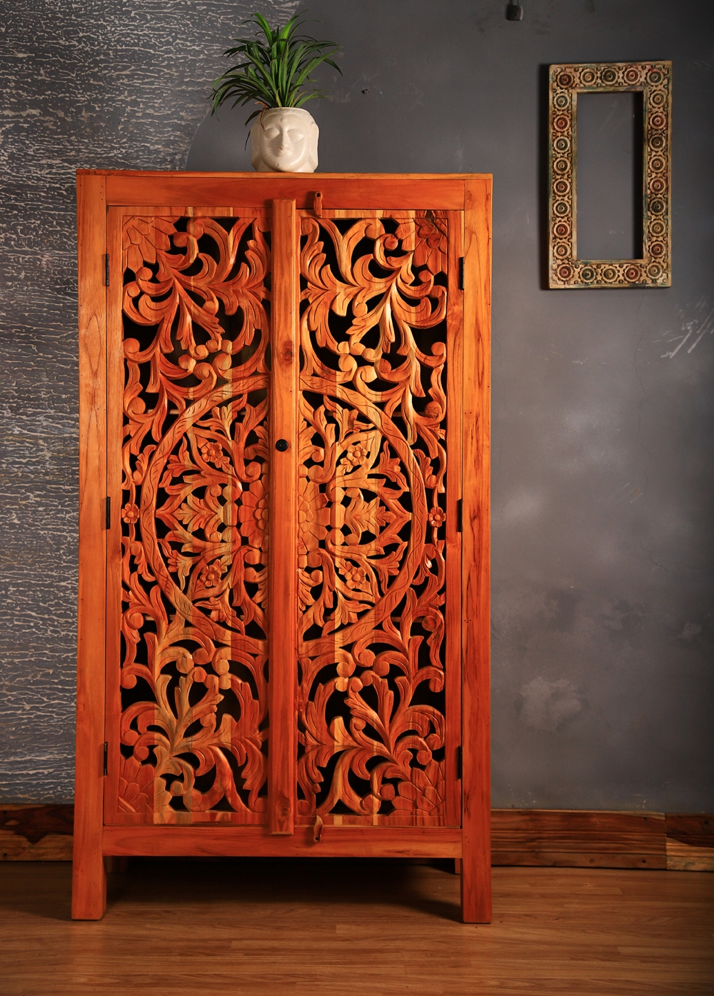 Handcrafted Carved Wooden Almirah