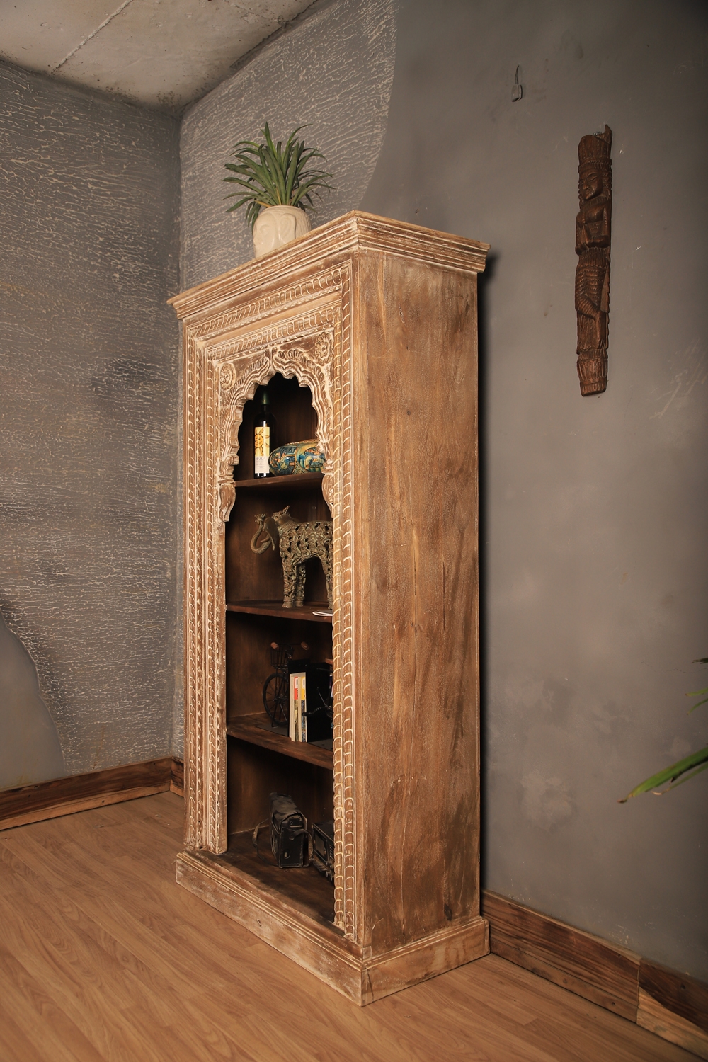 Handcrafted Vintage Wooden Display Cabinet