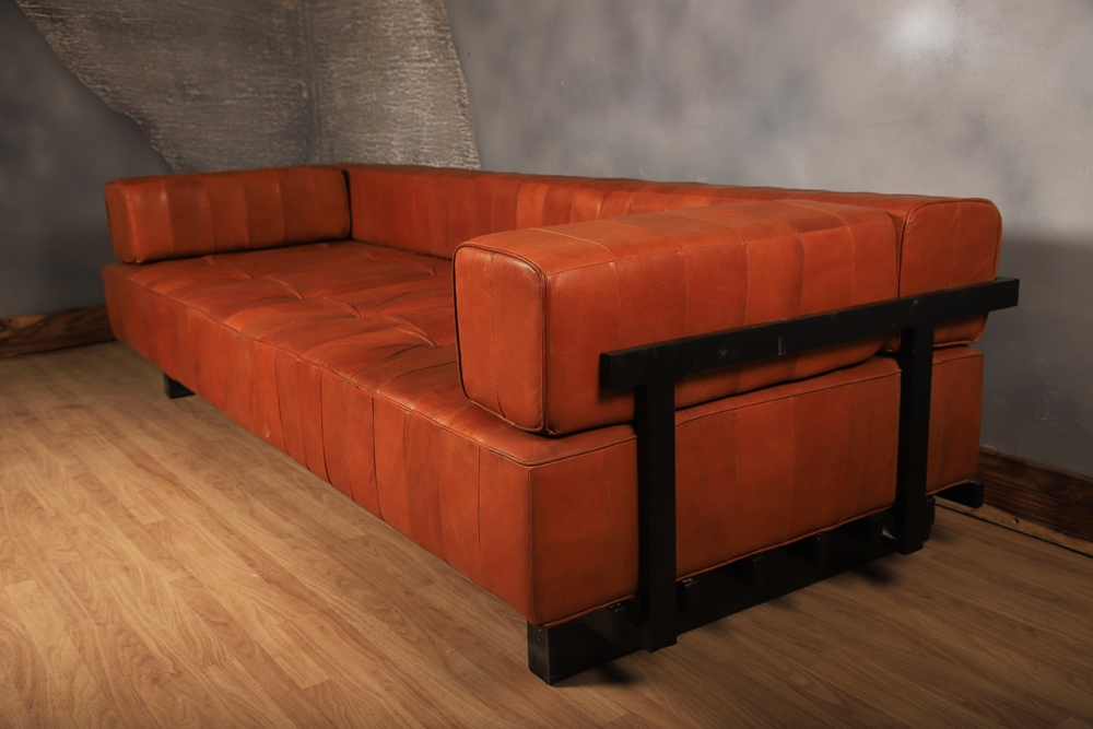 Modern Vintage Leather Sofa