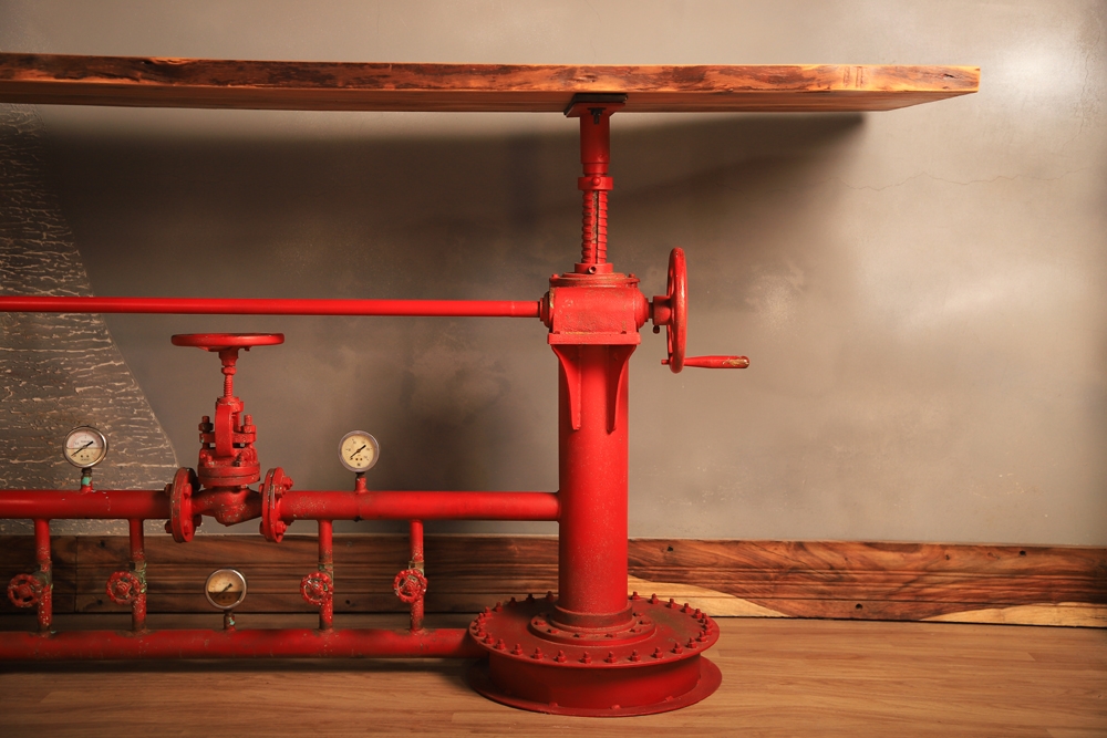 Industrial Live Edge Pipe Base Dining Table