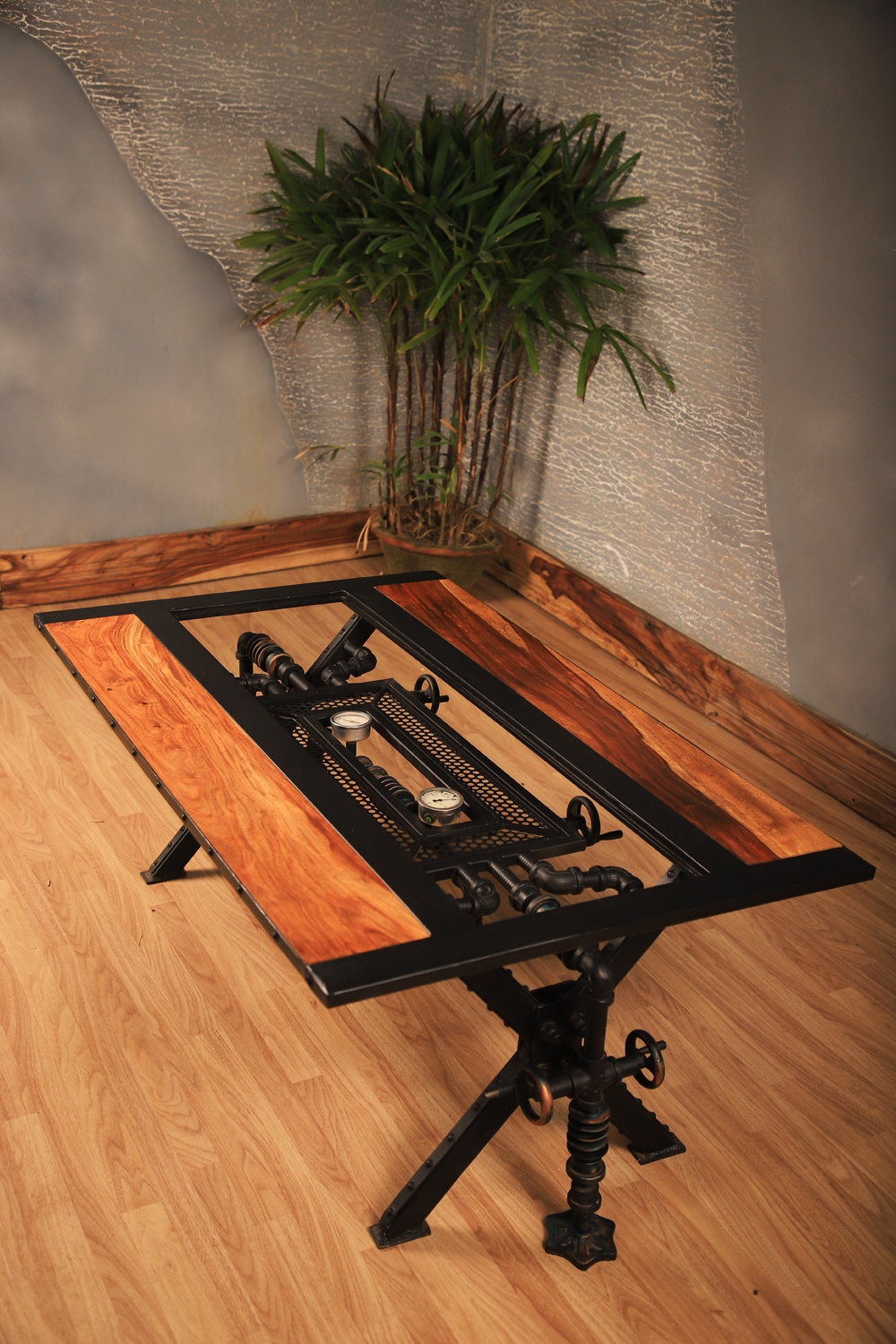 Industrial Pipe Base Coffee Table