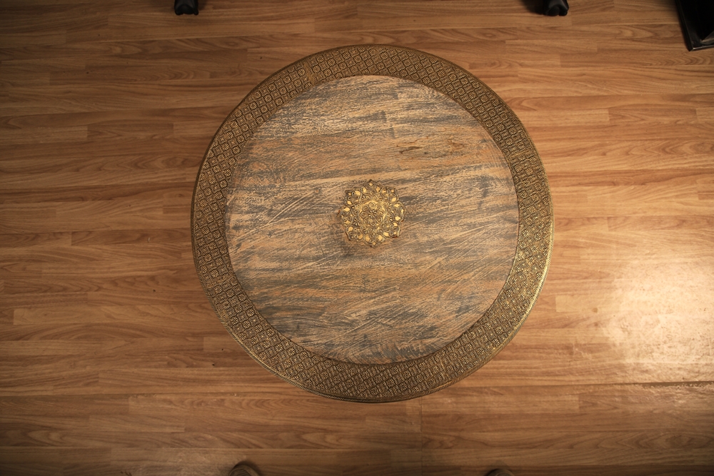 Vintage Handcrafted Round Coffee Table